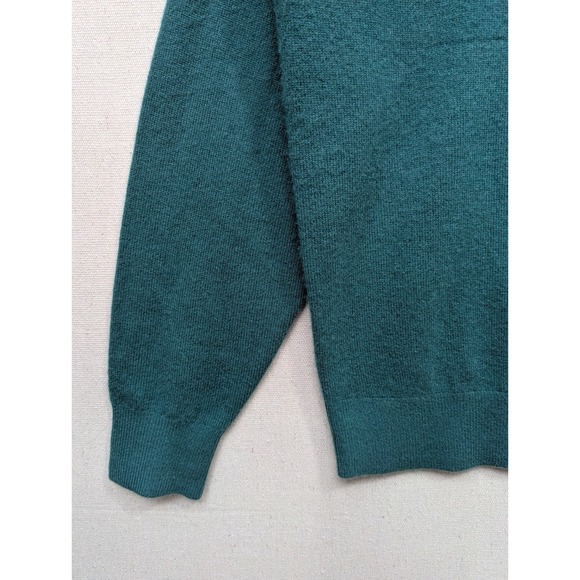 J. Crew 100% Cashmere Polo Shirt Mens Long Sleeve Green Casual Sweater Size L - Picture 6 of 15